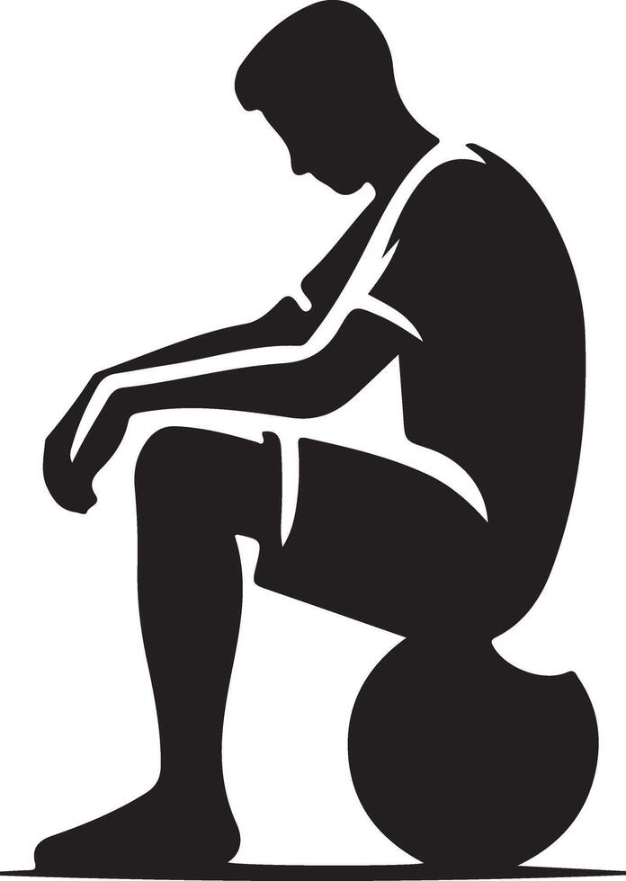 Soccer player pose vector icon in flat style black color silhouette, white background 11