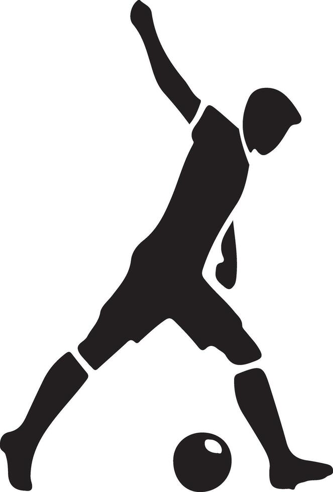 fútbol jugador actitud vector icono en plano estilo negro color silueta, blanco antecedentes dieciséis
