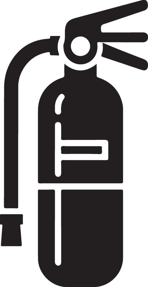 minimal Fire extinguisher icon, symbol, clipart, black color silhouette, white background 4 vector