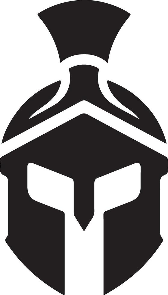 minimal Spartan helmet vector black color silhouette, white background 16