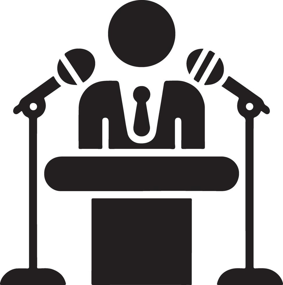 Podium Icon Vector Person Public Speech for Presentation white background 35