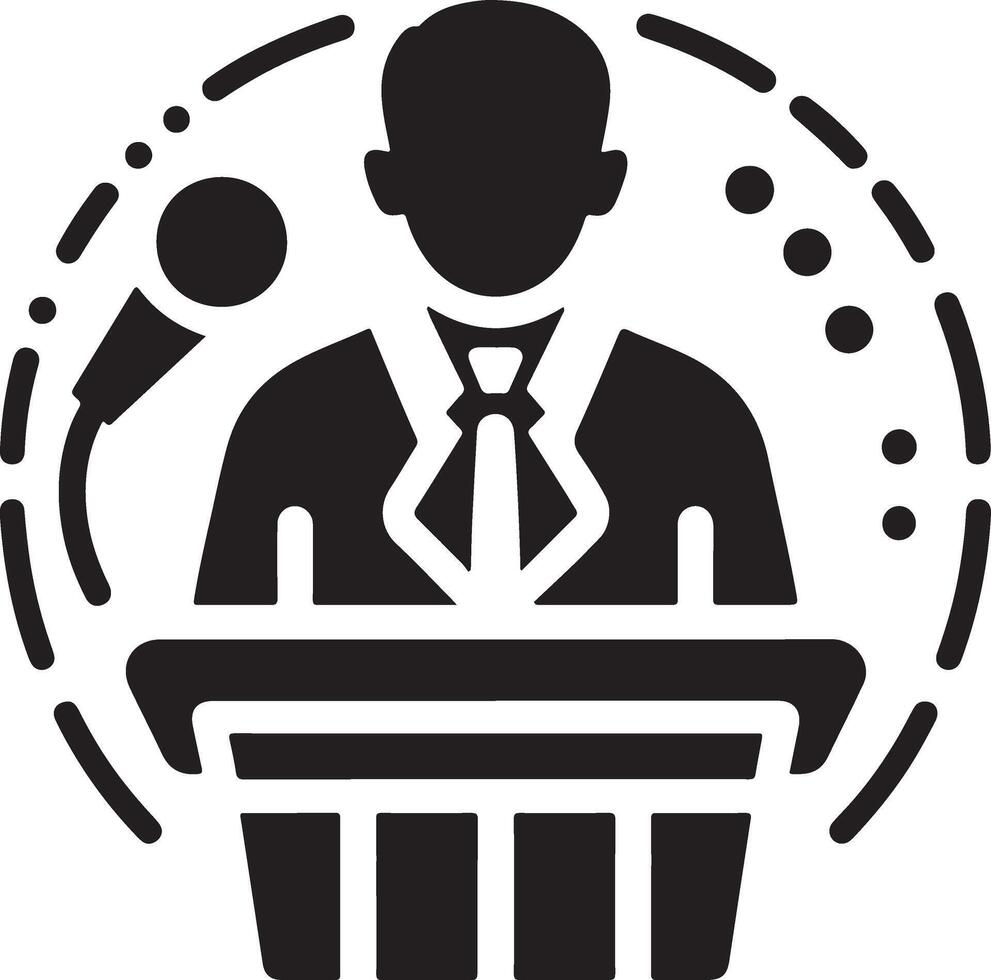 Podium Icon Vector Person Public Speech for Presentation white background 33