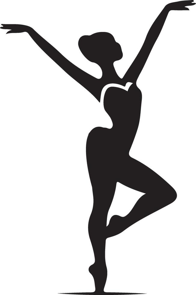 bailarina danza vector icono en plano estilo negro color silueta blanco antecedentes 10