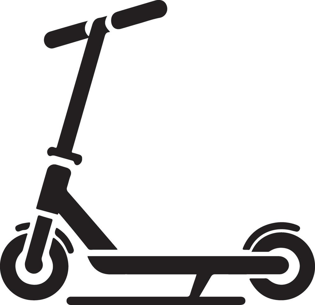 mínimo dos con ruedas patada scooter vector negro color silueta, blanco antecedentes 8