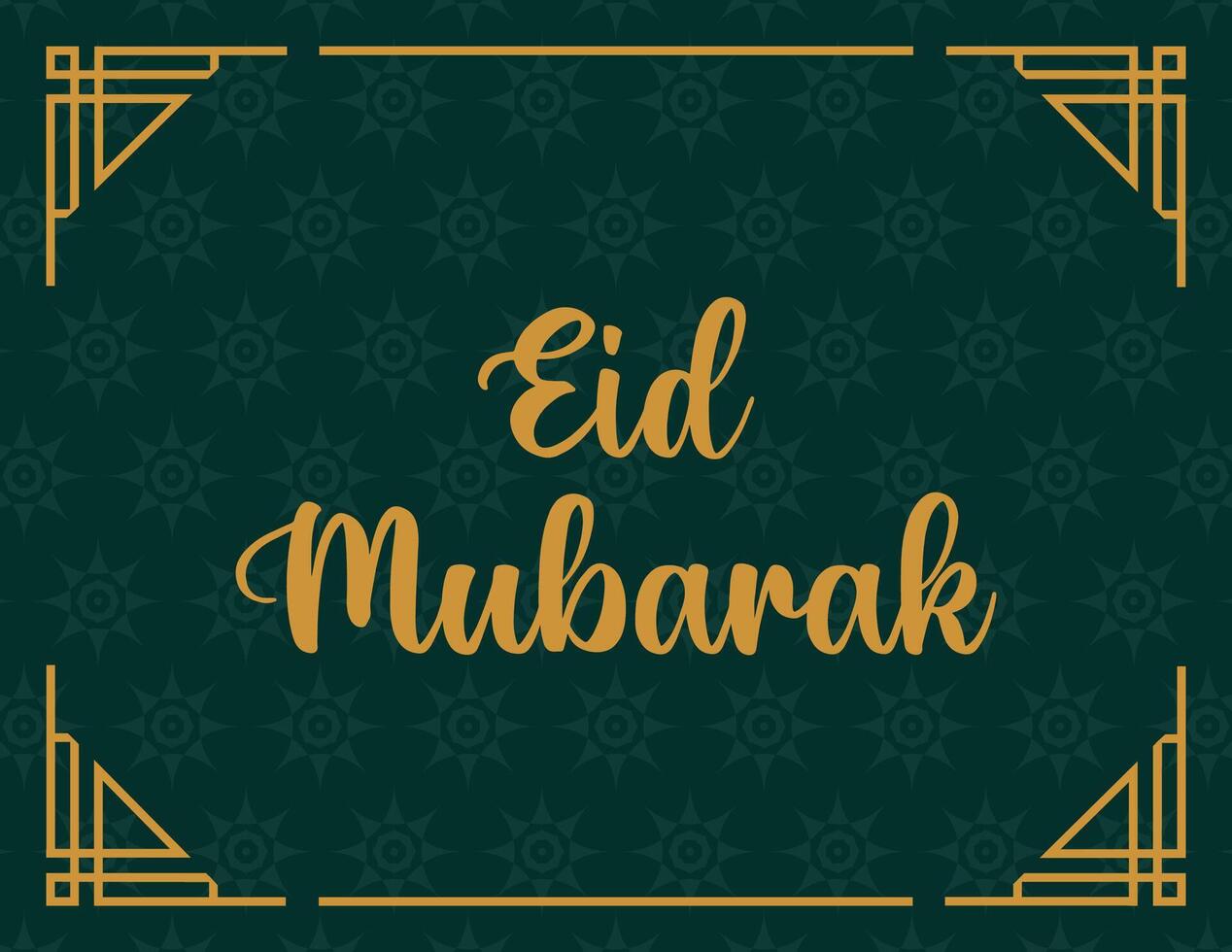 Happy Eid Mubarak Celebration, Holiday Card with Crescent Moon and Golden Lantern, Solid Color Background vector