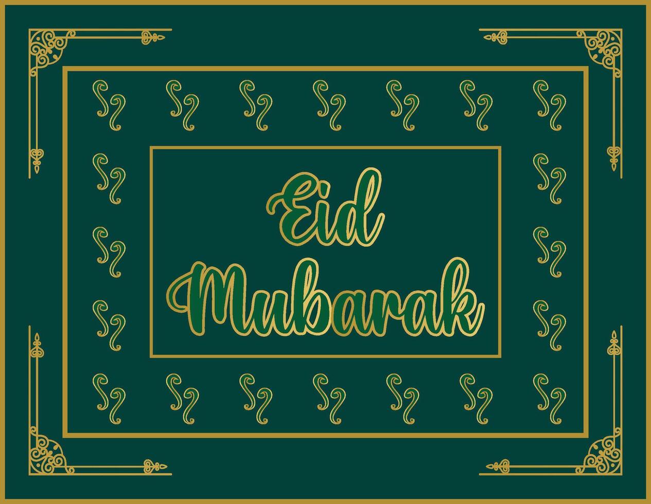 contento eid Mubarak celebracion, fiesta tarjeta con creciente Luna y dorado linterna, sólido color antecedentes vector