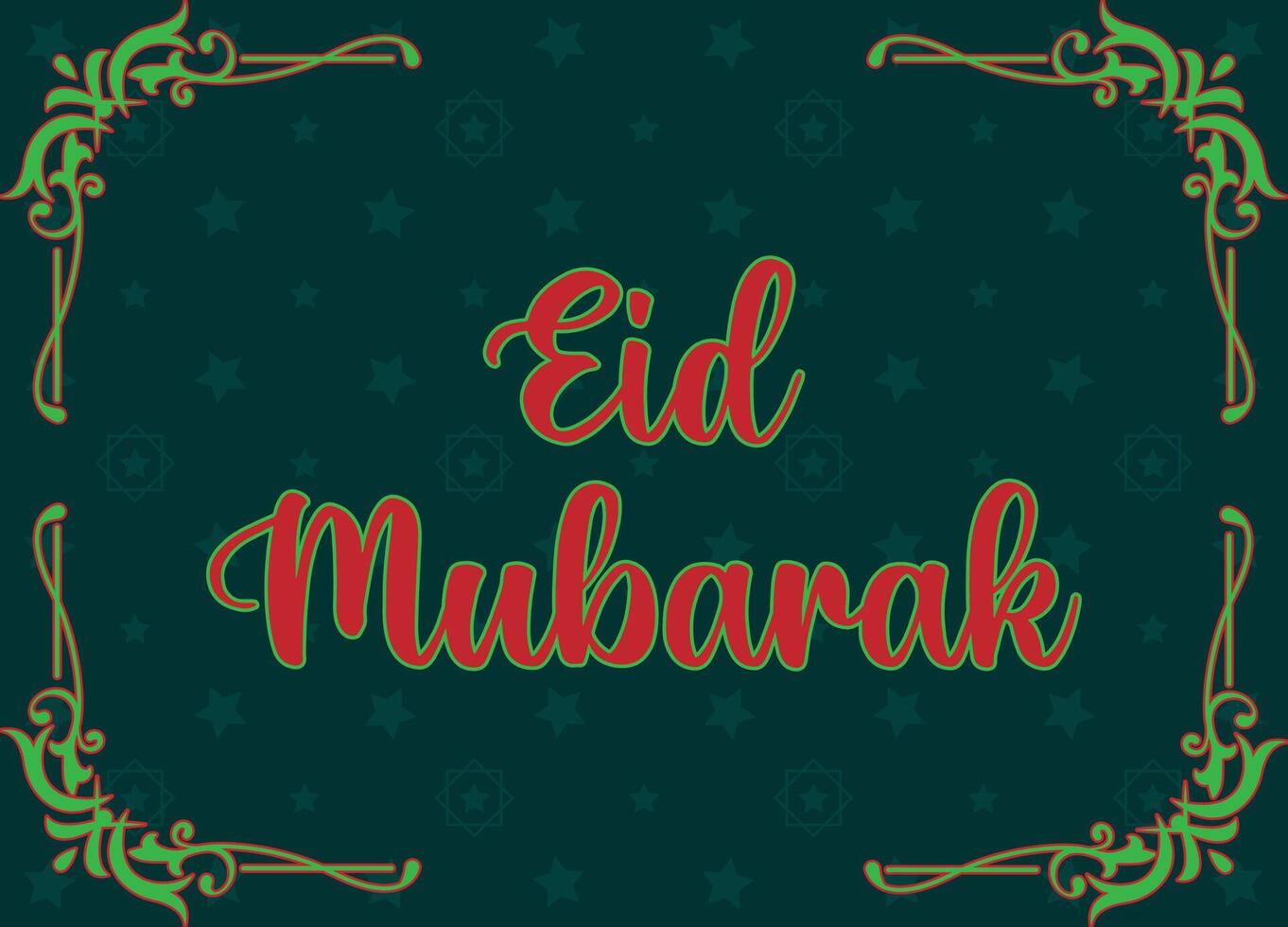 contento eid Mubarak celebracion, fiesta tarjeta con creciente Luna y dorado linterna, sólido color antecedentes vector