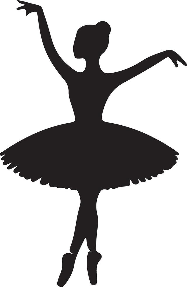 minimal Ballerina vector icon in flat style black color silhouette, white background 7