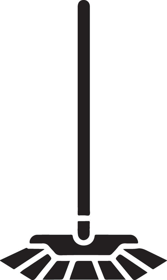mínimo piso fregona icono símbolo, plano ilustración, negro color silueta, blanco antecedentes 18 vector