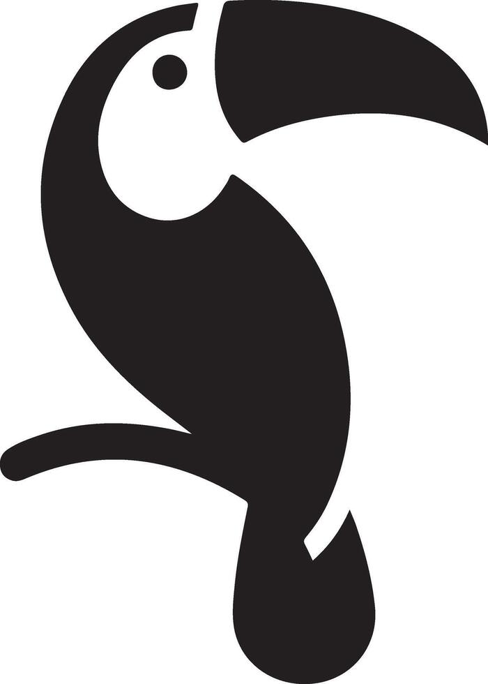 minimal toucan bird logo concept, clipart, symbol, black color silhouette,  white background 16 vector