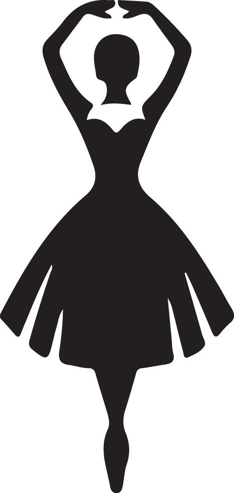mínimo bailarina vector icono en plano estilo negro color silueta, blanco antecedentes 35