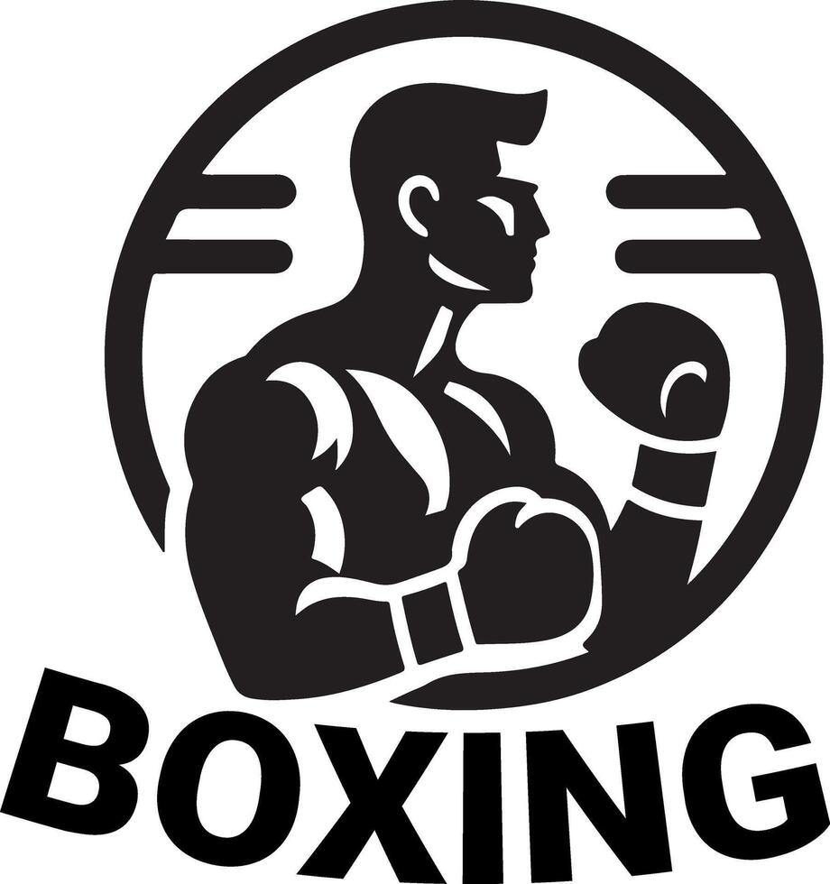Boxing logo white background logos, vector silhouette 12