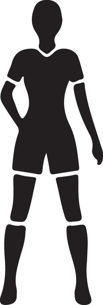 Soccer player pose vector icon in flat style black color silhouette, white background 41