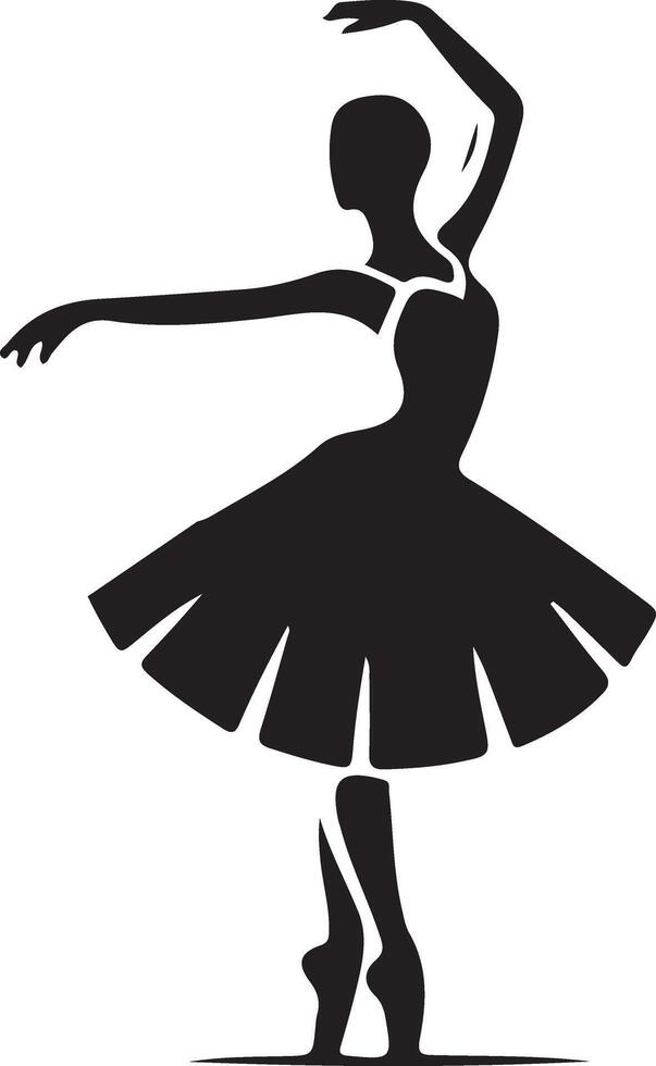 minimal Ballerina vector icon in flat style black color silhouette, white background 15