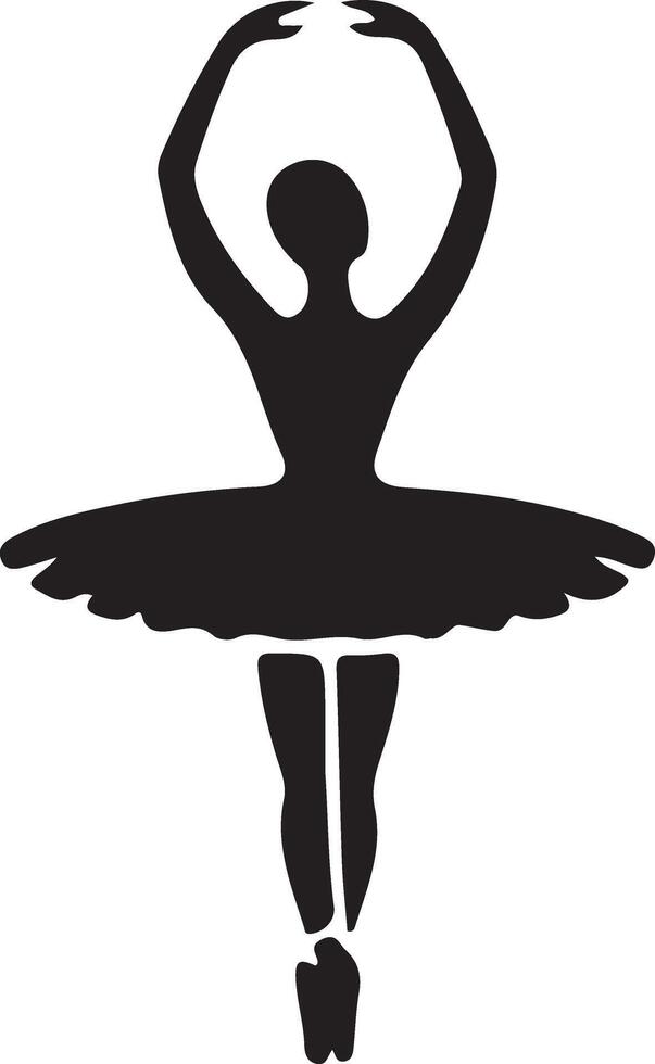 minimal Ballerina vector icon in flat style black color silhouette, white background 9