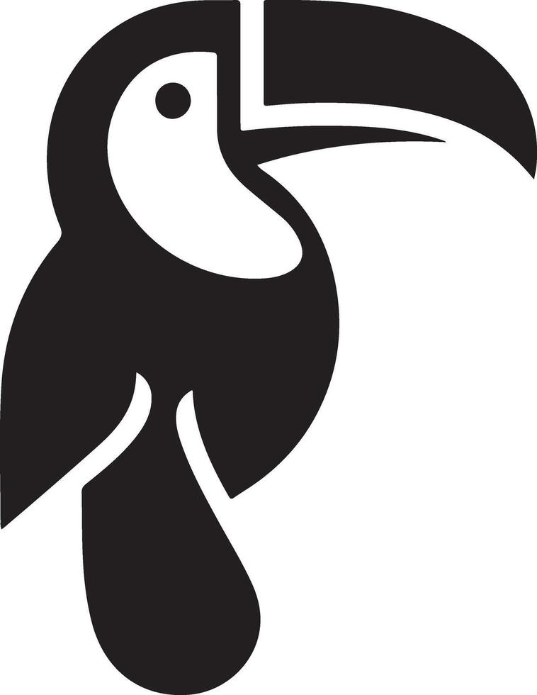 minimal toucan bird logo concept, clipart, symbol, black color silhouette,  white background 13 vector