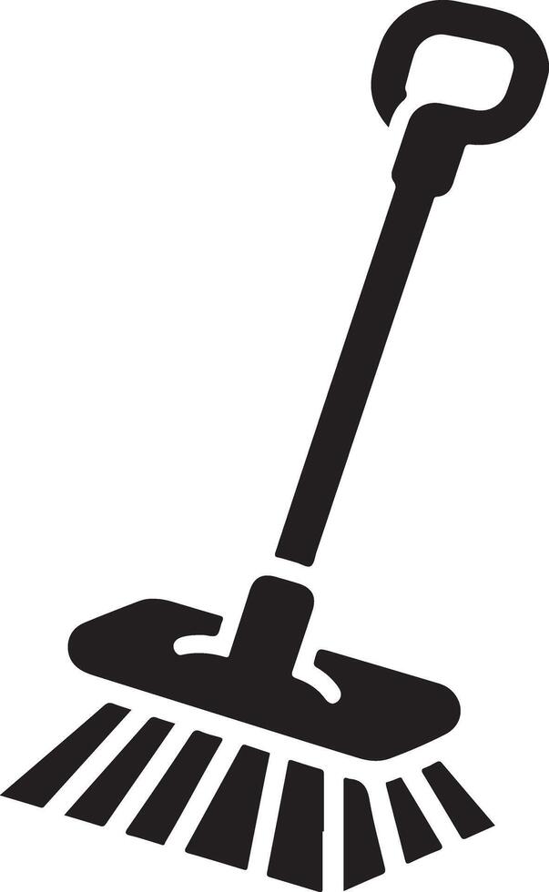 minimal Floor mop icon symbol, flat illustration, black color silhouette, white background 11 vector