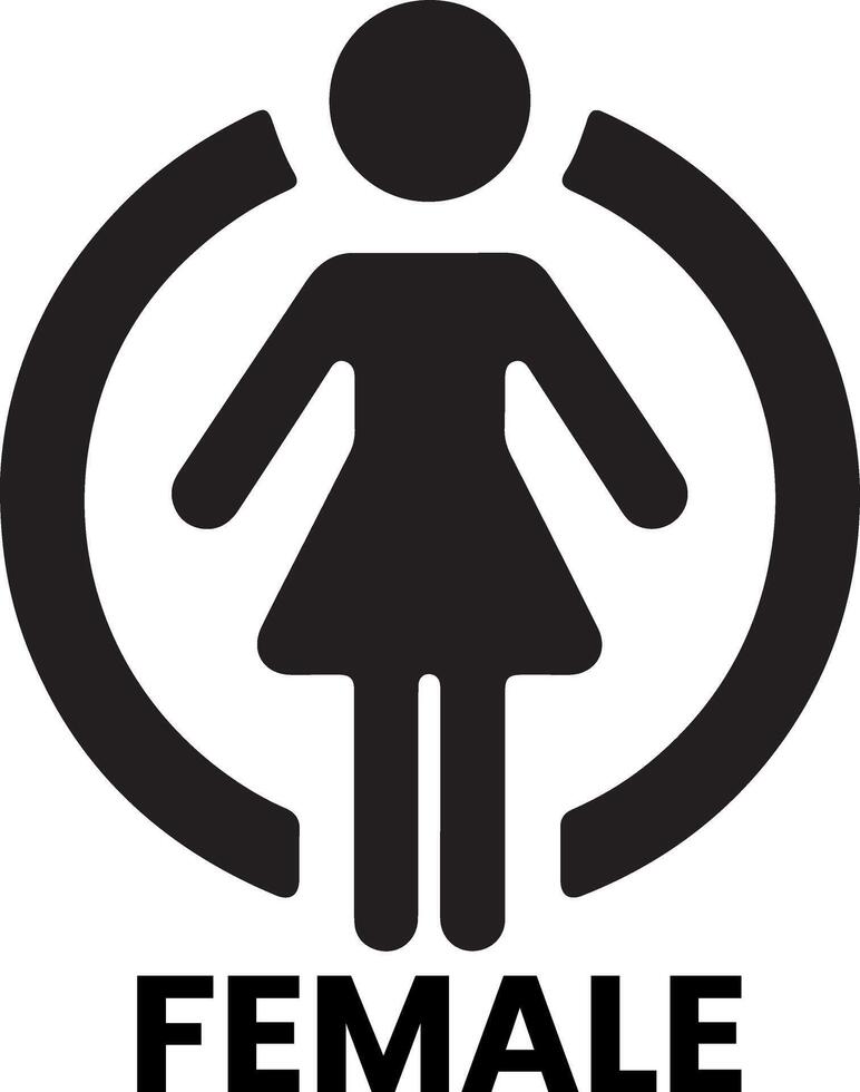 minimal stick female icon vector black color silhouette, white background 9