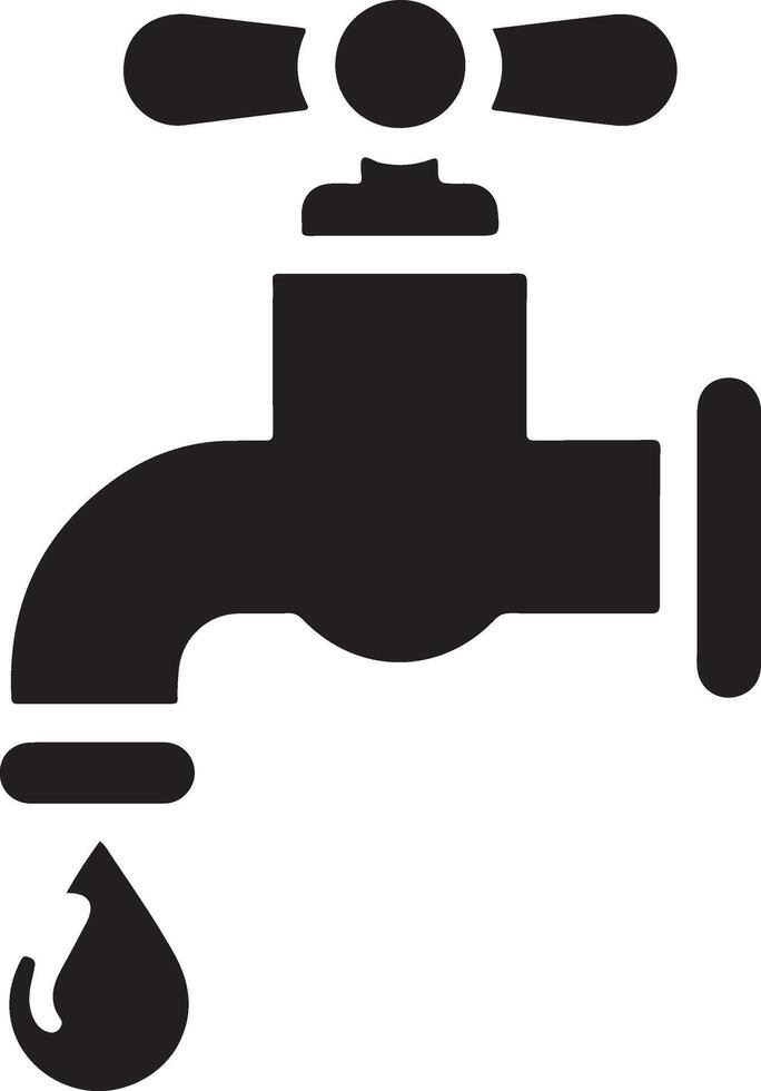 Water tap vector, symbol, clipart, sign, black color silhouette, white background 2 vector