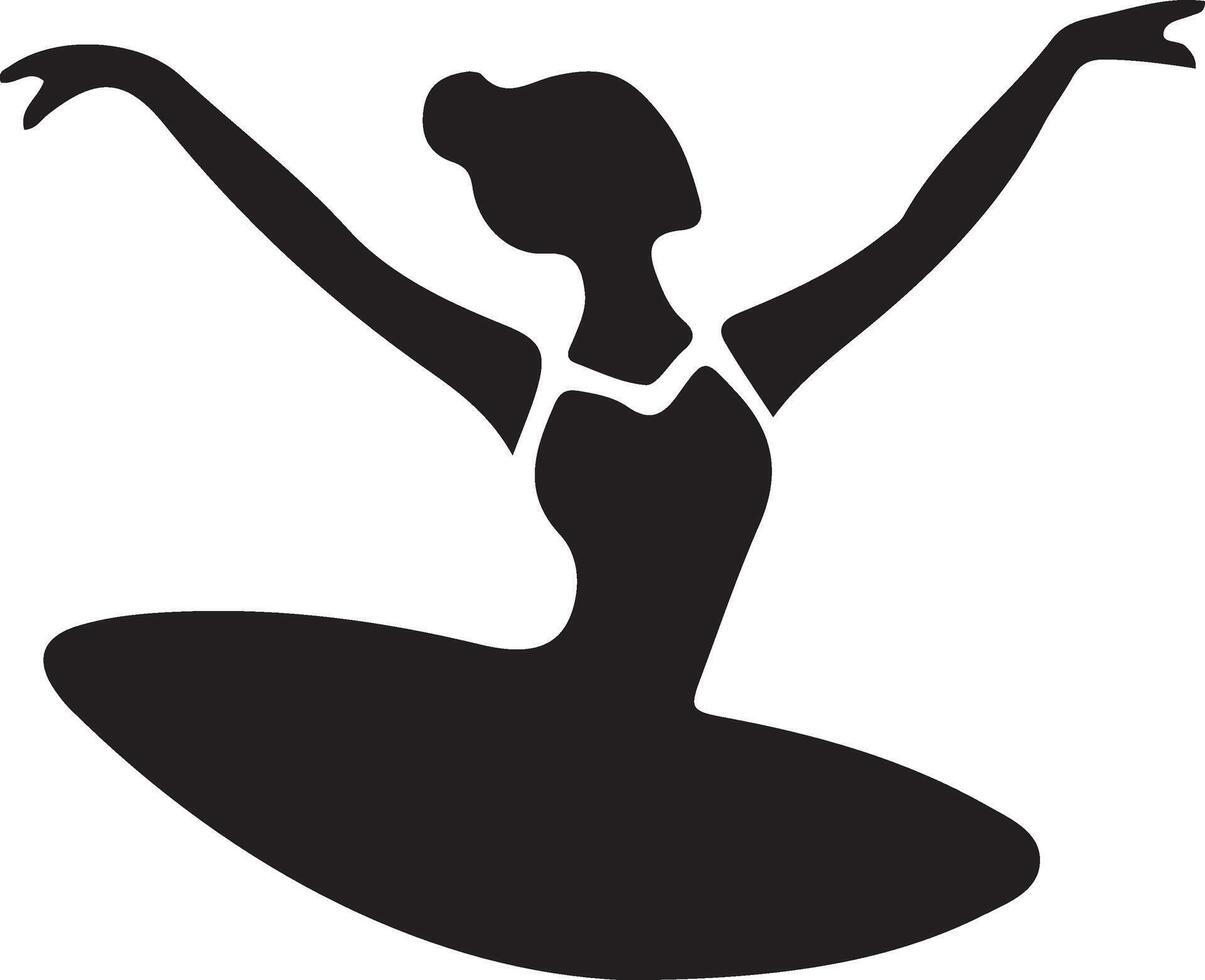 bailarina danza vector icono en plano estilo negro color silueta blanco antecedentes 31