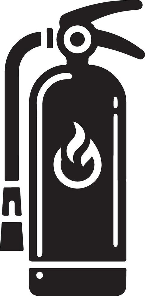 minimal Fire extinguisher icon, symbol, clipart, black color silhouette, white background 18 vector