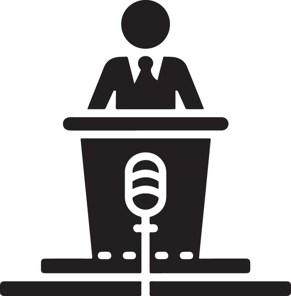 Podium Icon Vector Person Public Speech for Presentation white background 37