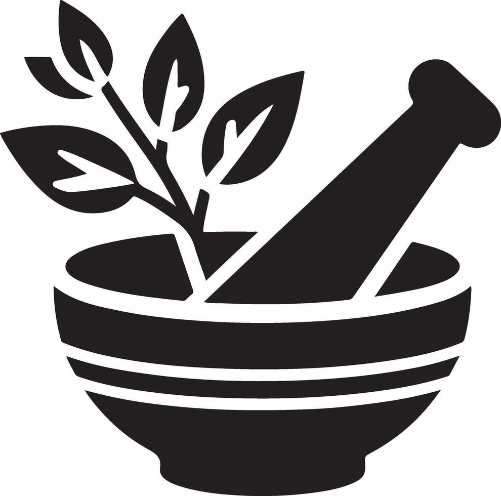 minimal Mortar and pestle icon symbol, flat illustration, white background 12 vector