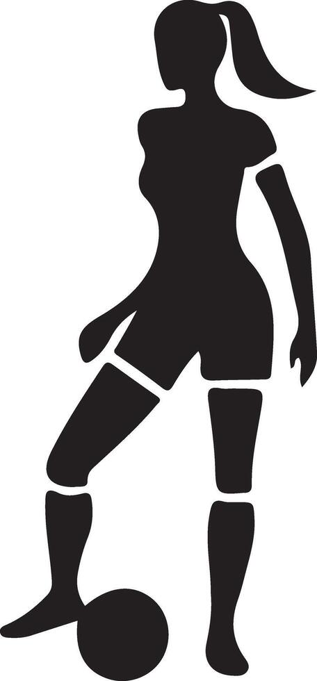 Soccer player pose vector icon in flat style black color silhouette, white background 38