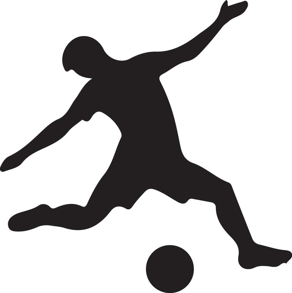 Soccer player pose vector icon in flat style black color silhouette, white background 33