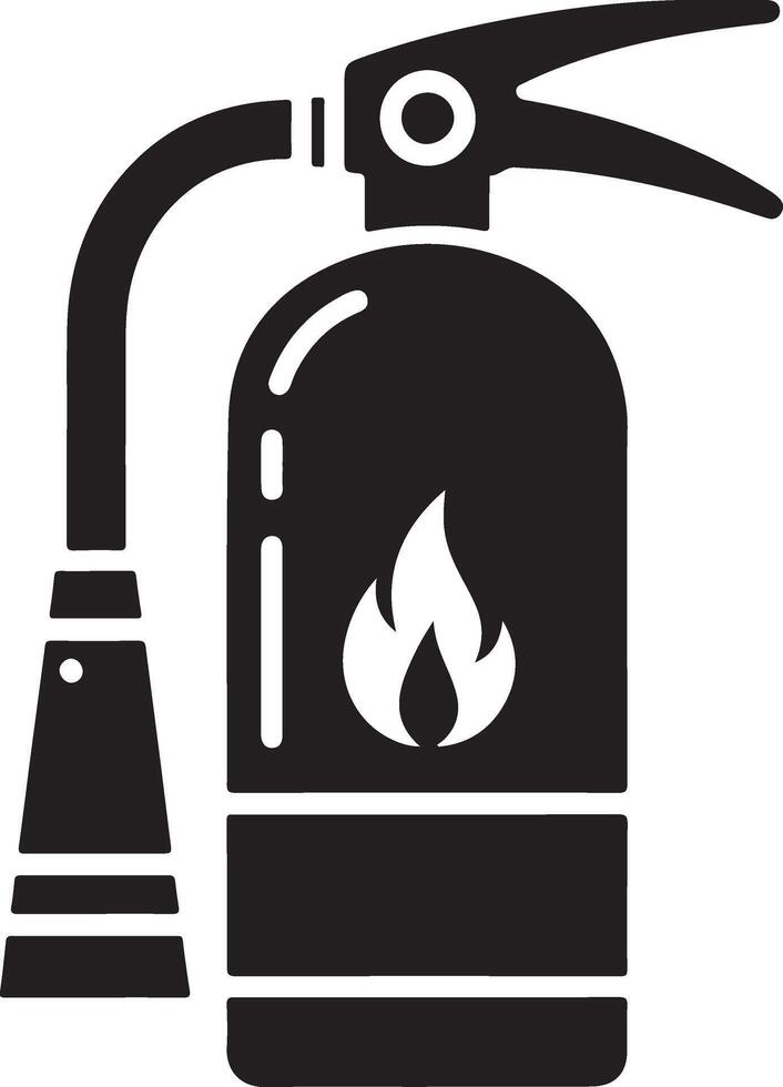 minimal Fire extinguisher icon, symbol, clipart, black color silhouette, white background vector