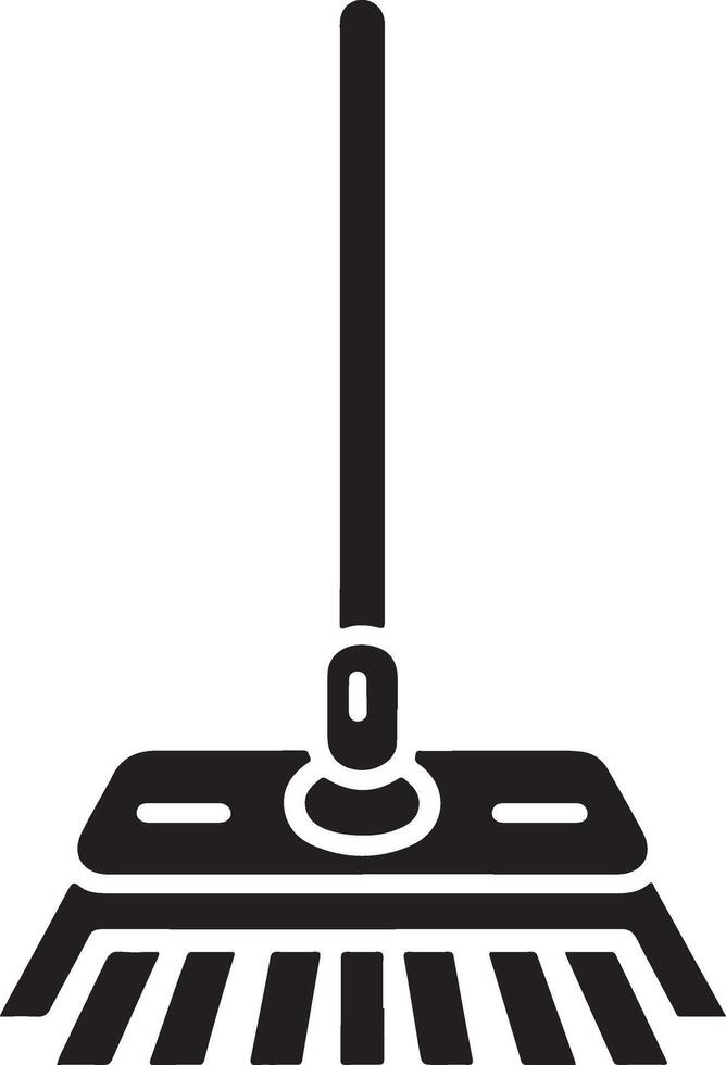 minimal Floor mop icon symbol, flat illustration, black color silhouette, white background 32 vector