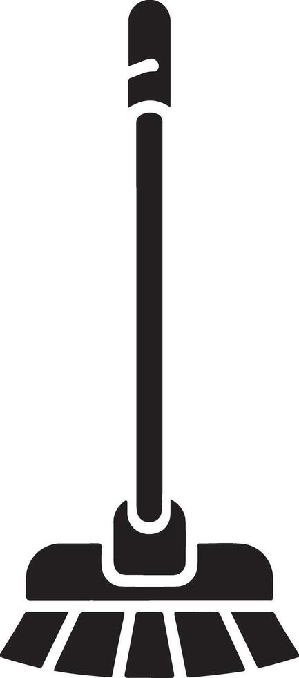 minimal Floor mop icon symbol, flat illustration, black color silhouette, white background 14 vector