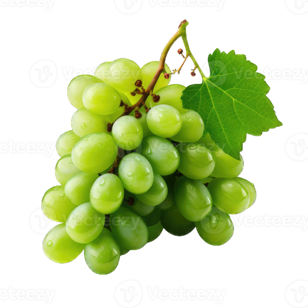 AI generated Bunch of white grapes. on transparent Background PNG