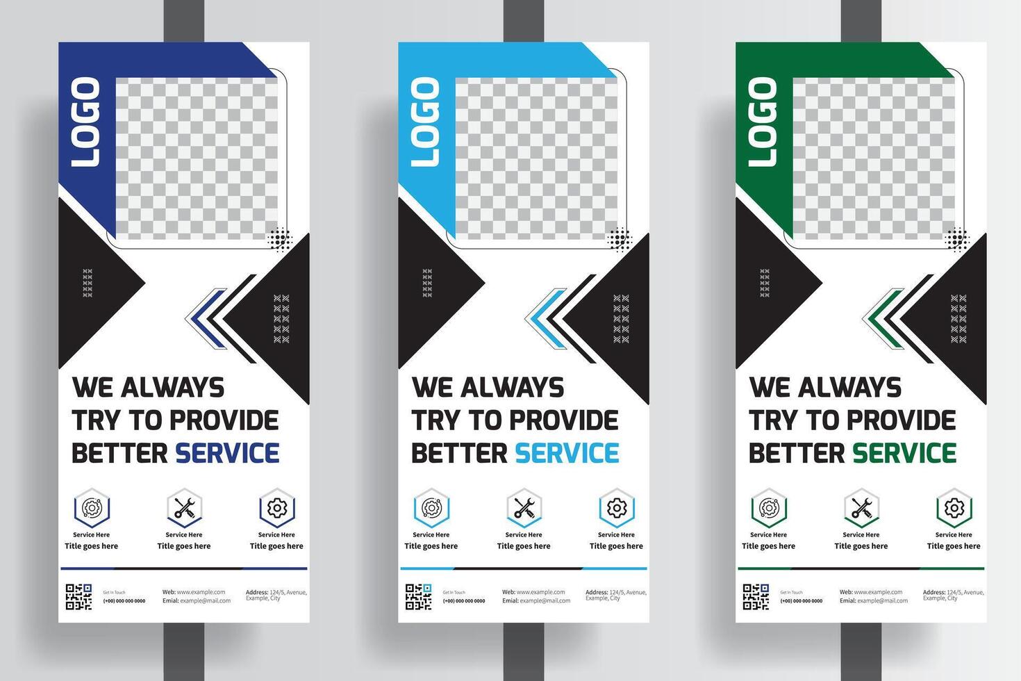 Business promotion banner, Corporate roll up or X banner design template. Roll up banner stand. Vector. vector
