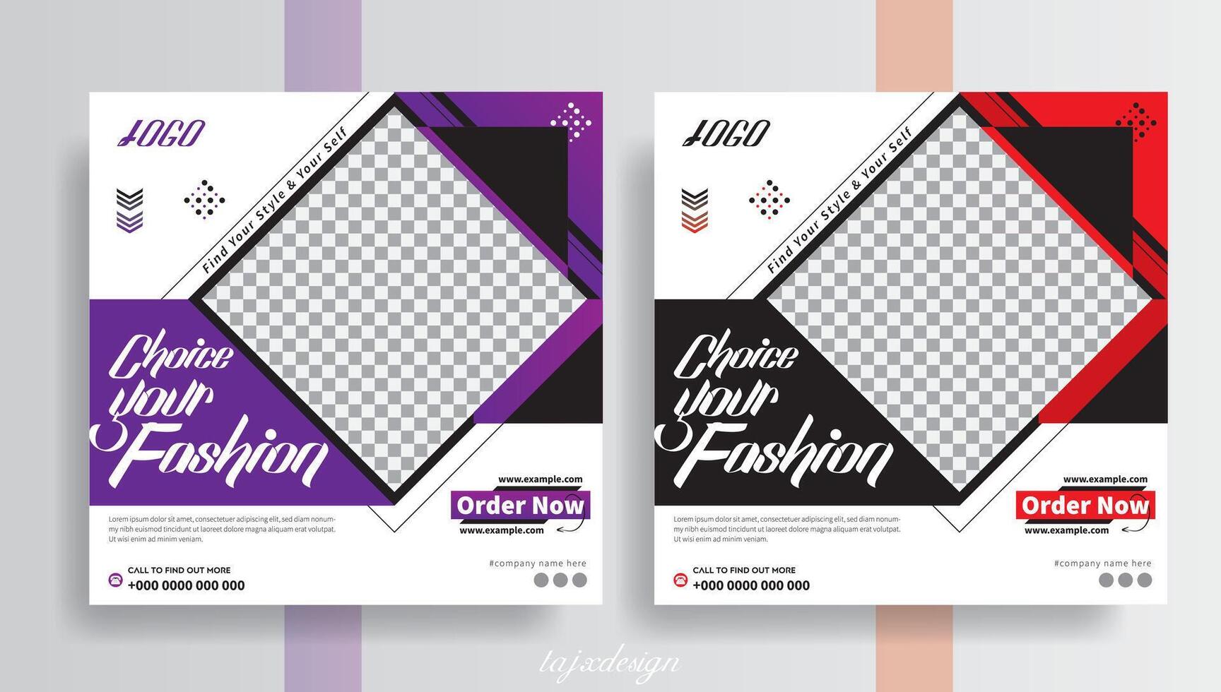 Fashionable Social media design for the promotion of your business. Editable fashion sale advertisement design, Commercial uses template. Choose your fashion.. vector
