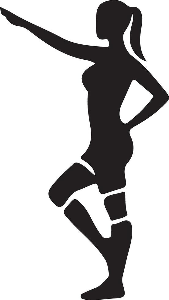 fútbol jugador actitud vector icono en plano estilo negro color silueta, blanco antecedentes 43