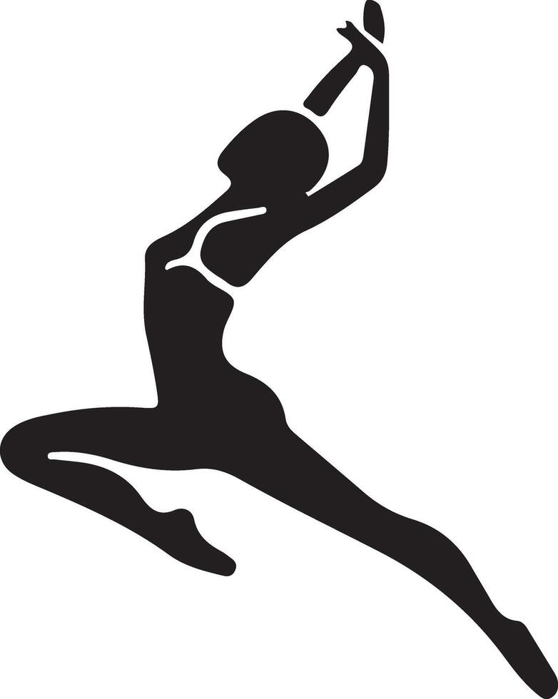 bailarina danza vector icono en plano estilo negro color silueta blanco antecedentes 26