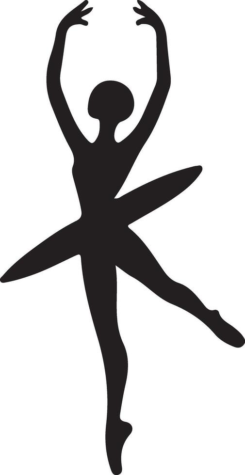 minimal Ballerina vector icon in flat style black color silhouette, white background 42