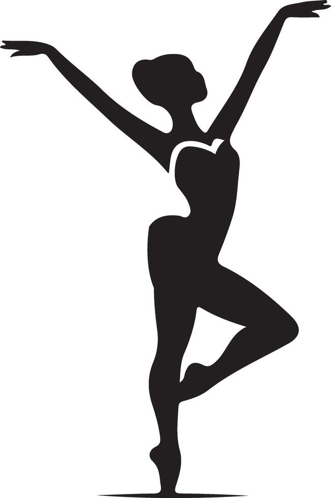 minimal Ballerina vector icon in flat style black color silhouette, white background 21