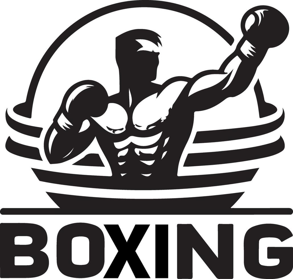 Boxing logo white background logos, vector silhouette 10