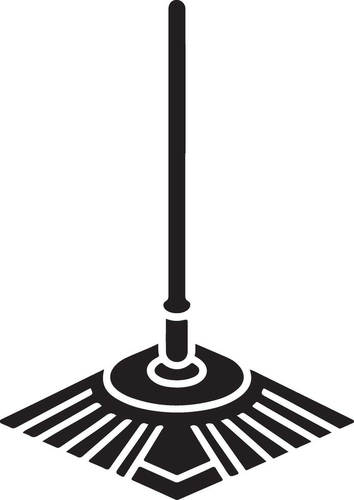 minimal Floor mop icon symbol, flat illustration, black color silhouette, white background 8 vector