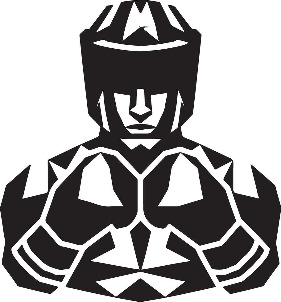 combatiente logo, boxeo aislado bajo poligonal vector ilustración, vector negro color silueta