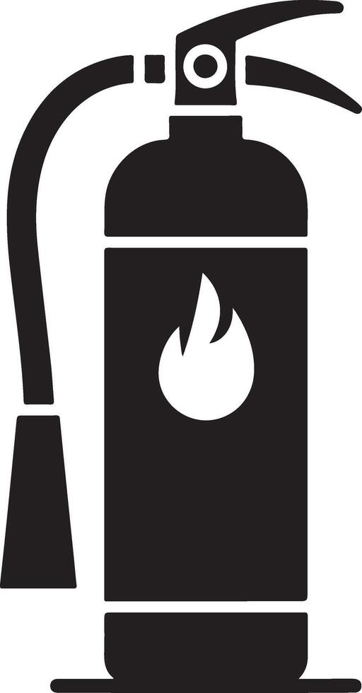 minimal Fire extinguisher icon, symbol, clipart, black color silhouette, white background 14 vector
