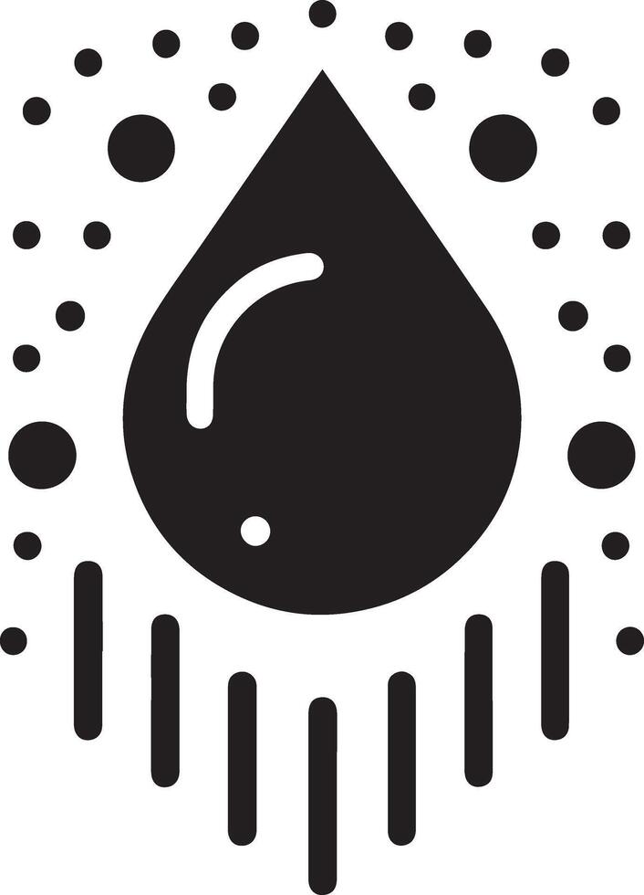 minimal Rain drop icon symbol, flat illustration, black color silhouette, white background 20 vector