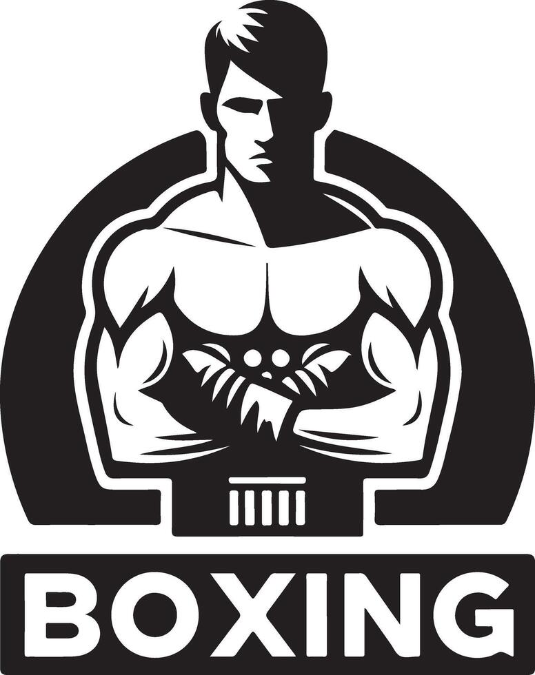 Boxing logo white background logos, vector silhouette