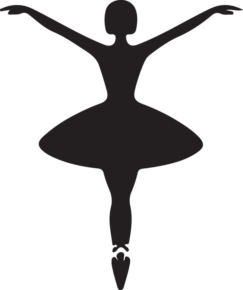 minimal Ballerina vector icon in flat style black color silhouette, white background 43