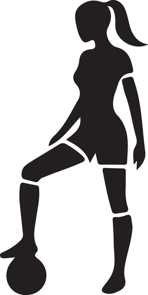 Soccer player pose vector icon in flat style black color silhouette, white background 40