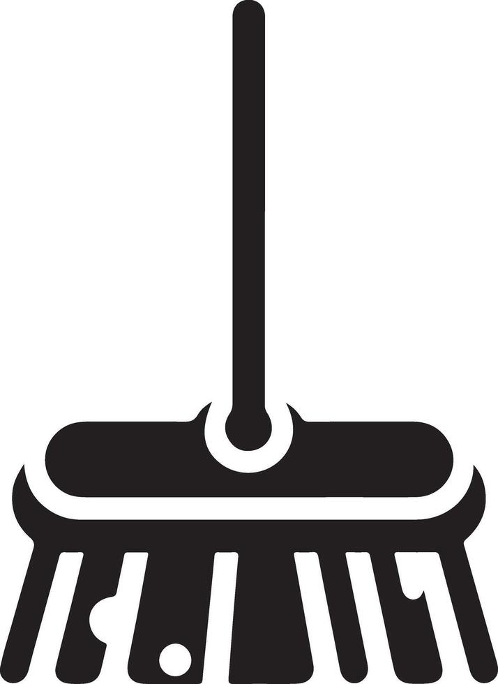 minimal Floor mop icon symbol, flat illustration, black color silhouette, white background 10 vector