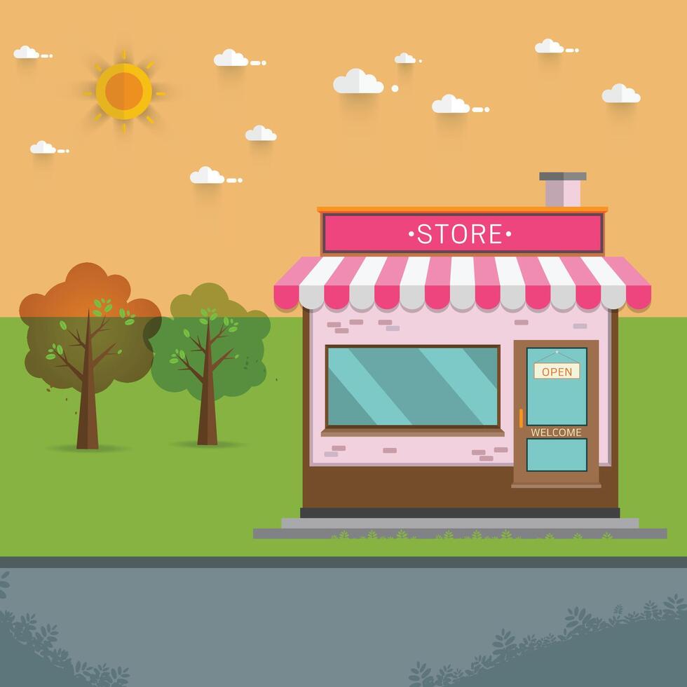 Vector illustration of store building