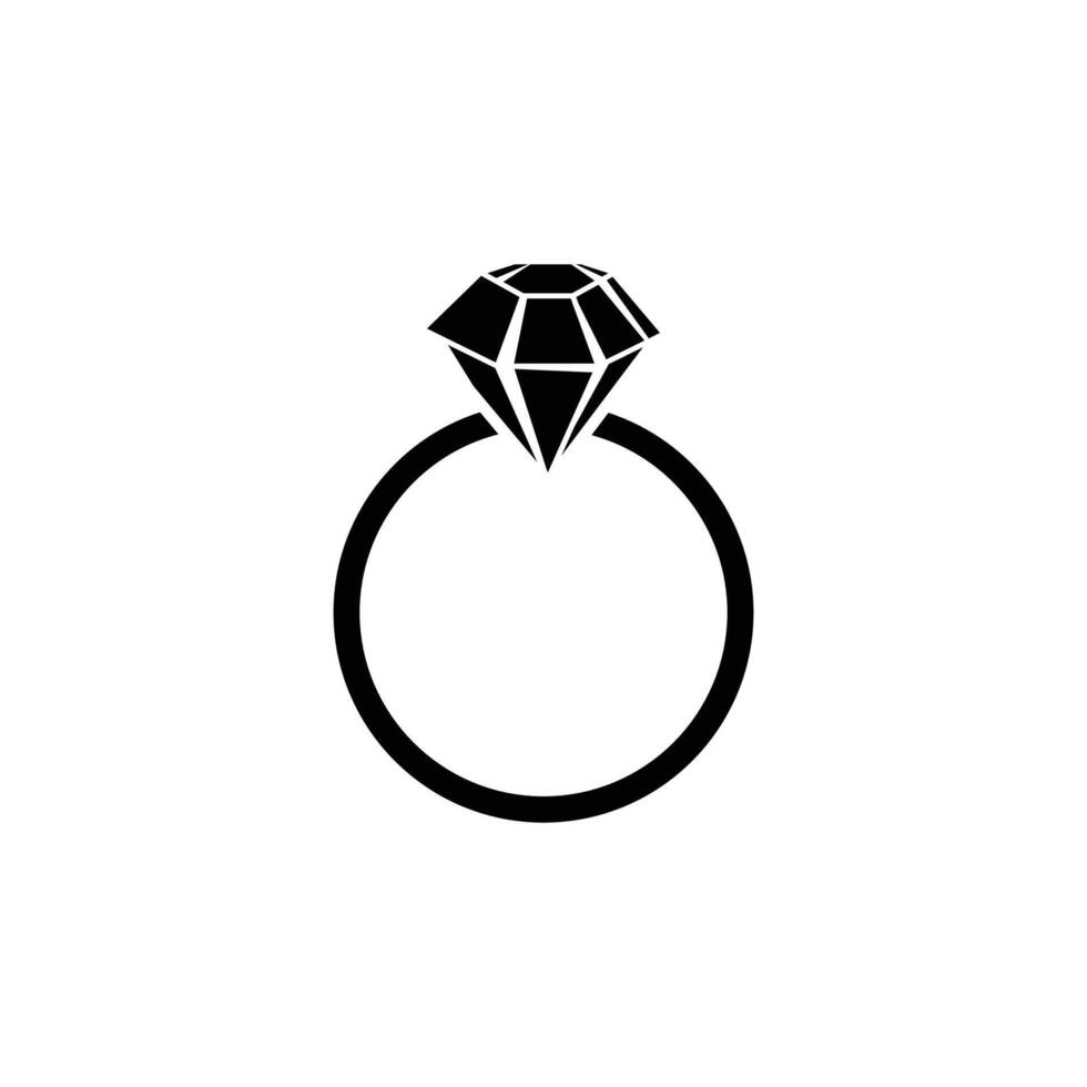 Diamond engagement ring icon . Ring with gemstone. Ring Diamond Engagement. Wedding ring with diamond icon isolated vector illustration